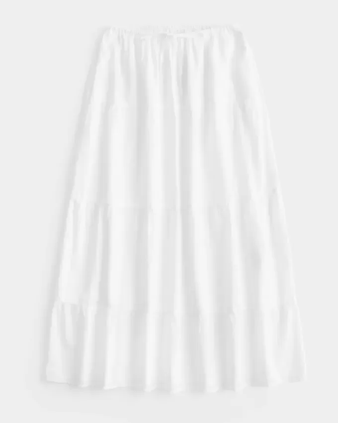 Clip Dot Tiered Maxi Skirt