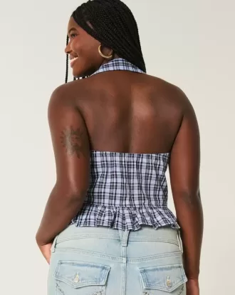 Collared Halter Blouse