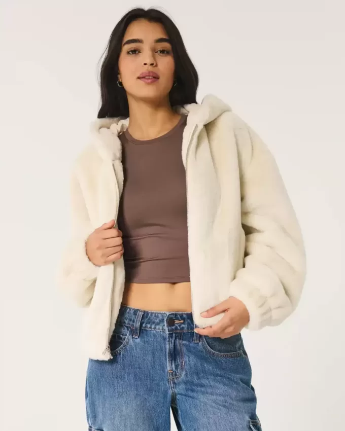 Cozy Faux Fur Zip-Up Hoodie