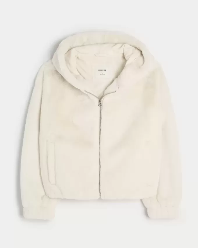 Cozy Faux Fur Zip-Up Hoodie