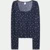 Cozy Floral Pattern Pajama Top