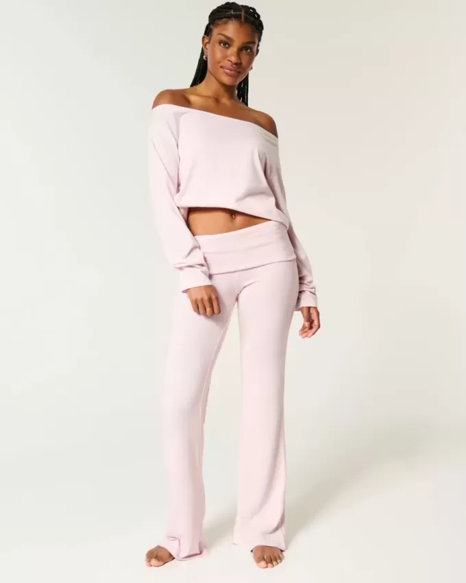 Cozy Knit Foldover Waist Sleep Pants