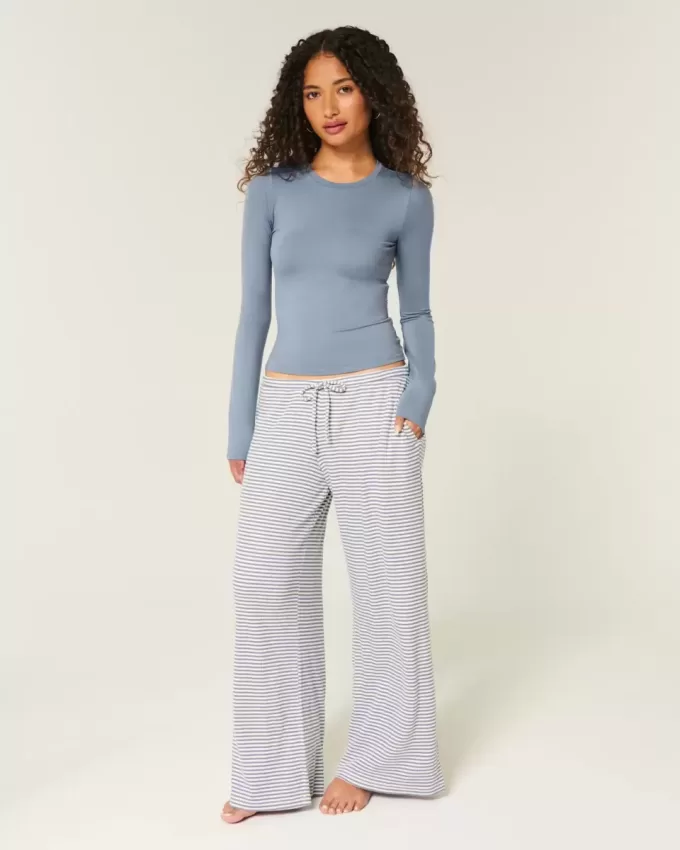 Cozy Ribbed Wide-Leg Pants