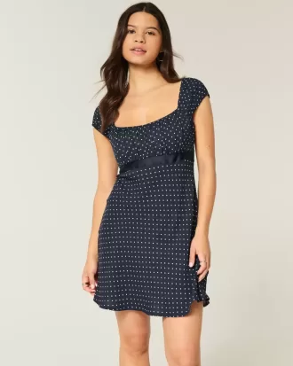 Crepe Satin Band Mini Dress