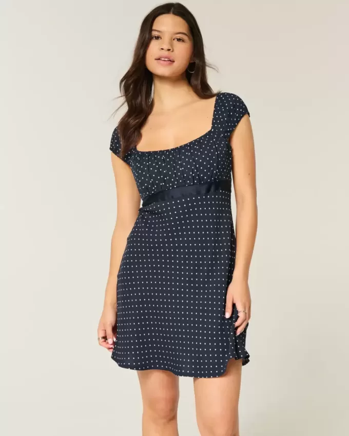 Crepe Satin Band Mini Dress Crepe Satin Band Mini Dress