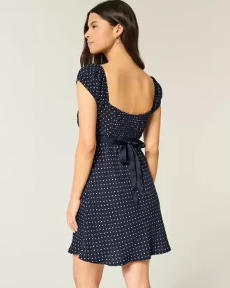 Crepe Satin Band Mini Dress