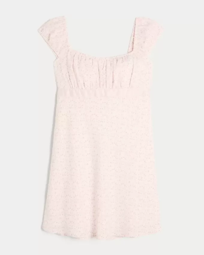 Crepe Satin Band Mini Dress