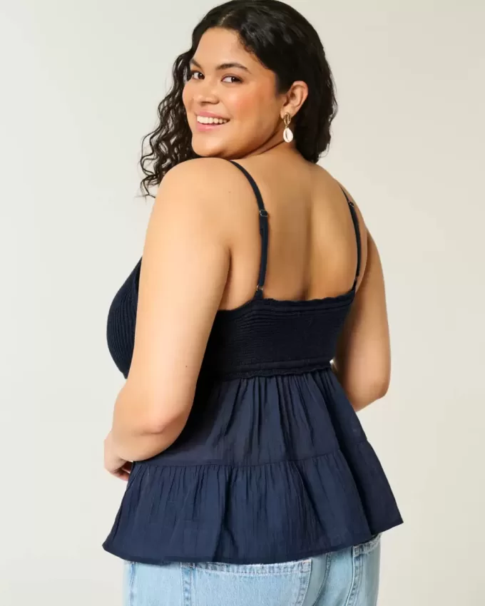 Crochet-Style Fabric Mix Top