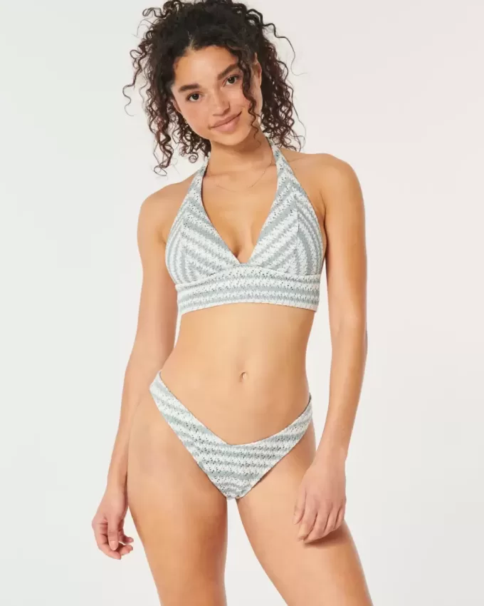 Crochet-Style High-Leg Cheeky Bikini Bottom