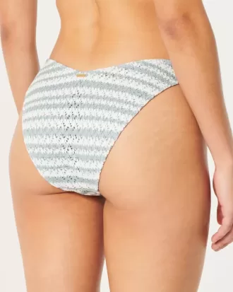 Crochet-Style High-Leg Cheeky Bikini Bottom