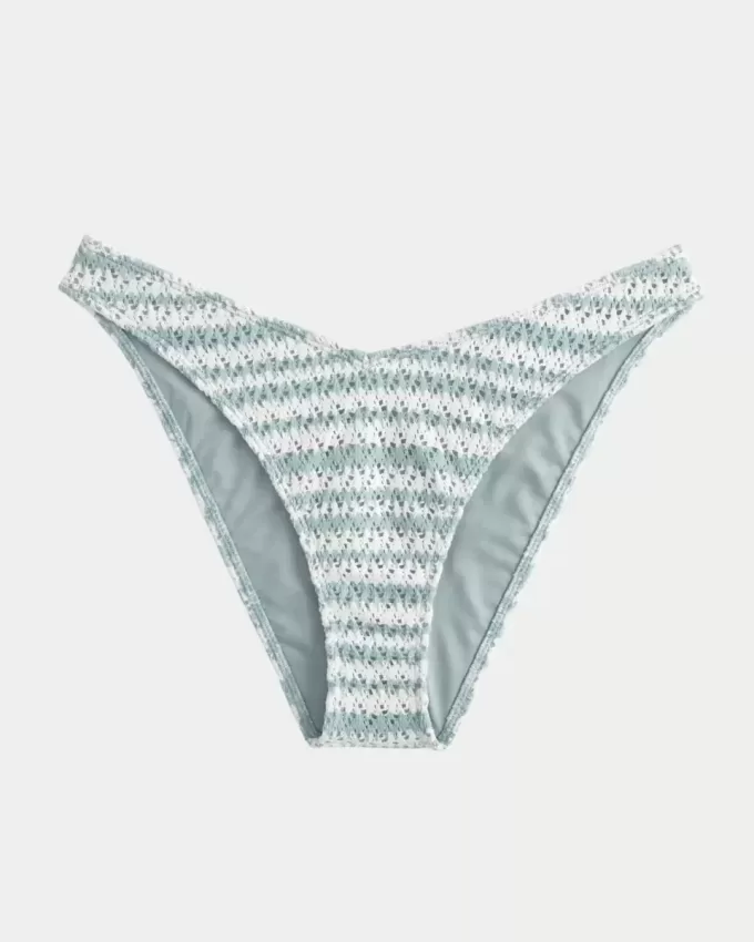 Crochet-Style High-Leg Cheeky Bikini Bottom