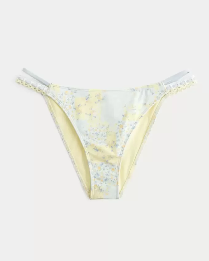 Crochet-Style Mixed High-Leg Cheeky Bikini Bottom