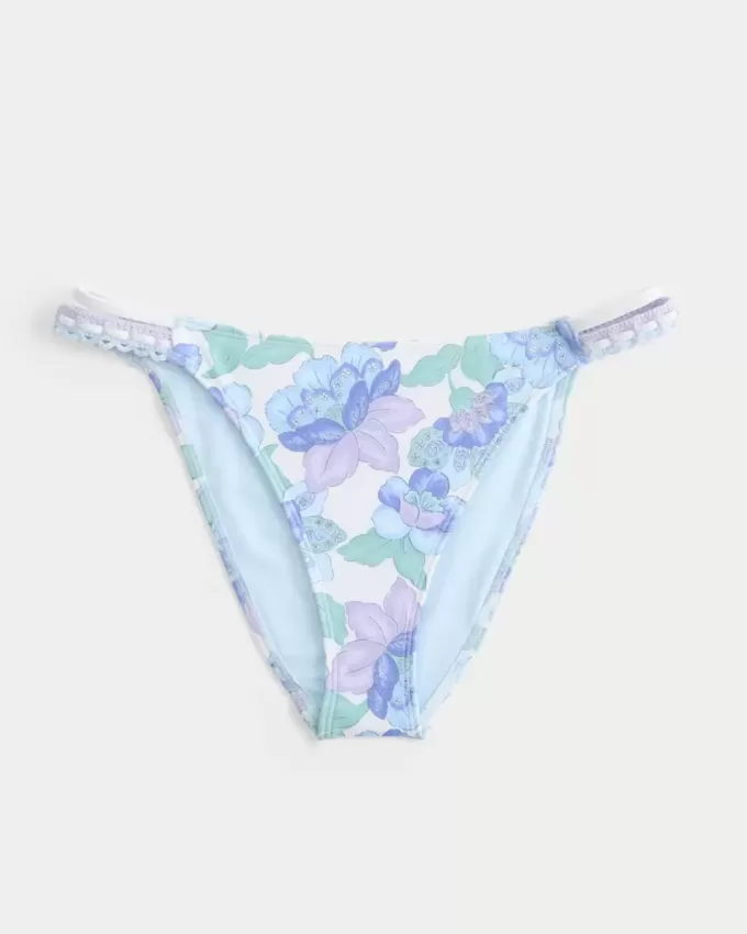 Crochet-Style Mixed High-Leg Cheeky Bikini Bottom