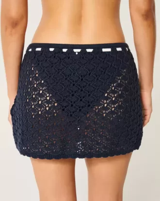 Crochet-Style Pull-On Cover Up Skirt