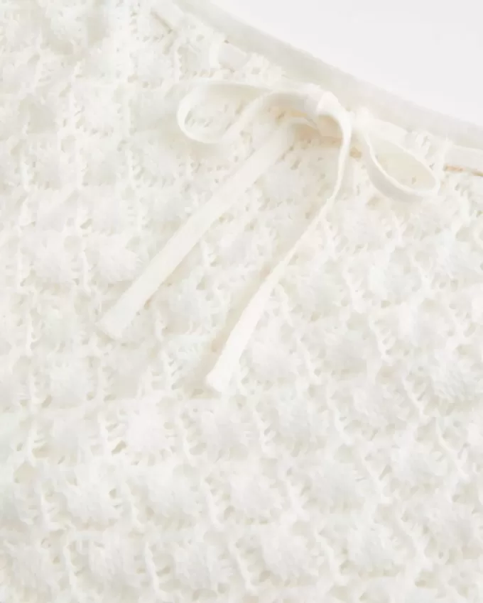 Crochet-Style Pull-On Cover Up Skirt