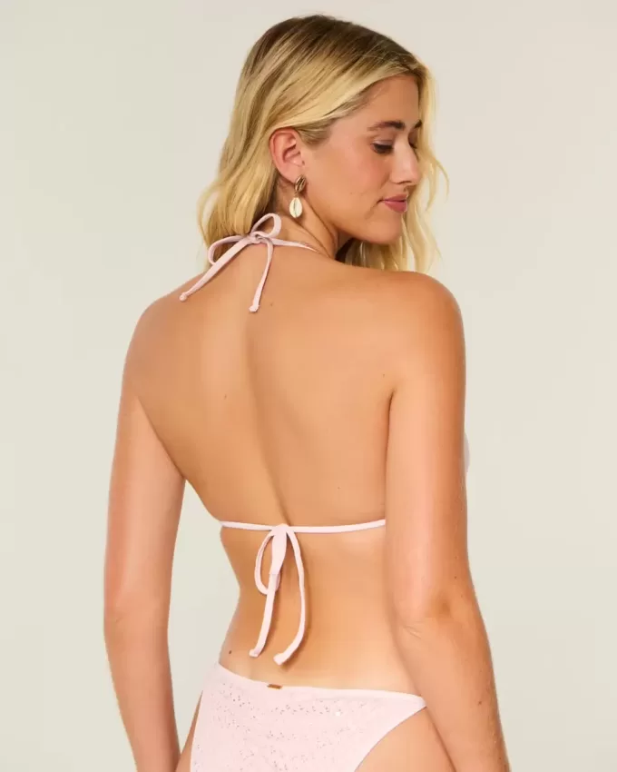 Crochet-Style Sequin Triangle Bikini Top