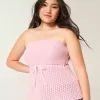 Crochet-Style Strapless Sweater Tube Top Crochet-Style Strapless Sweater Tube Top