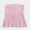 Crochet-Style Strapless Sweater Tube Top Crochet-Style Strapless Sweater Tube Top