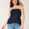 Crochet-Style Sweater Tube Top