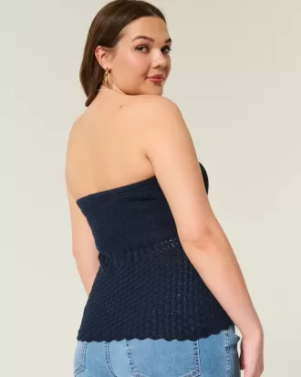 Crochet-Style Sweater Tube Top