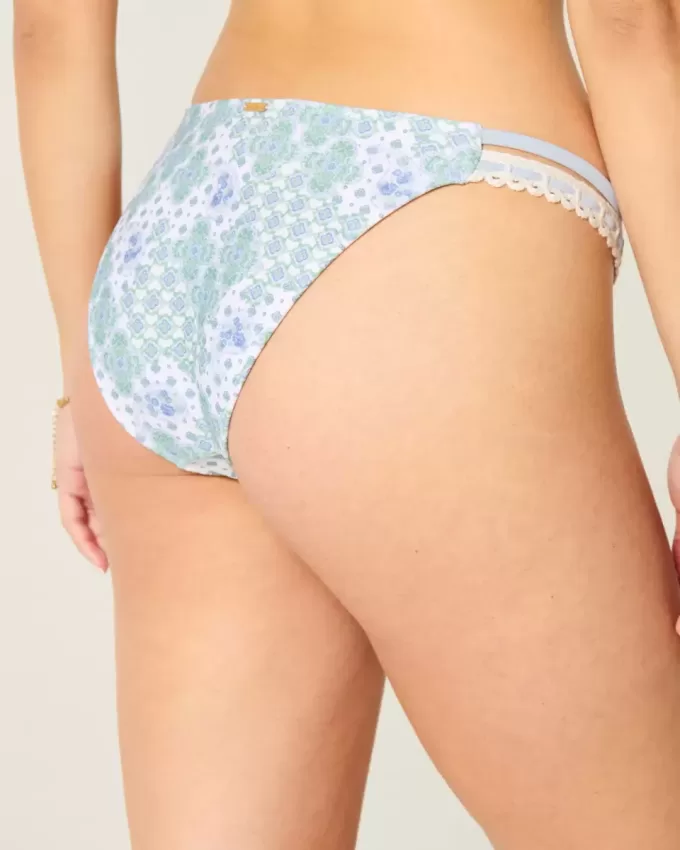 Crochet-Style Trim Double-Strap Cheeky Bikini Bottom