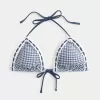 Crochet-Style Trim Halter Triangle Bikini Top