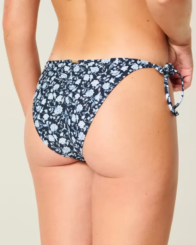 Crochet-Style Trim Side Tie Cheeky Bikini Bottom