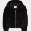 Curly Faux Fur Zip-Up Jacket