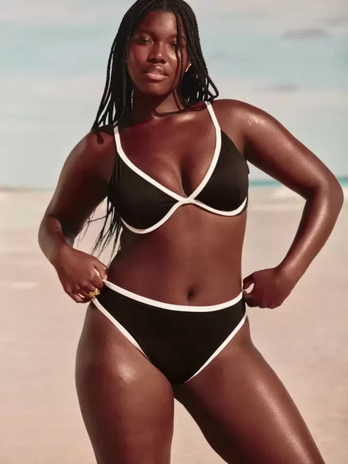 Curvy High-Leg High-Waist Ribbed Cheeky Bikini Bottom Curvy High-Leg High-Waist Ribbed Cheeky Bikini Bottom