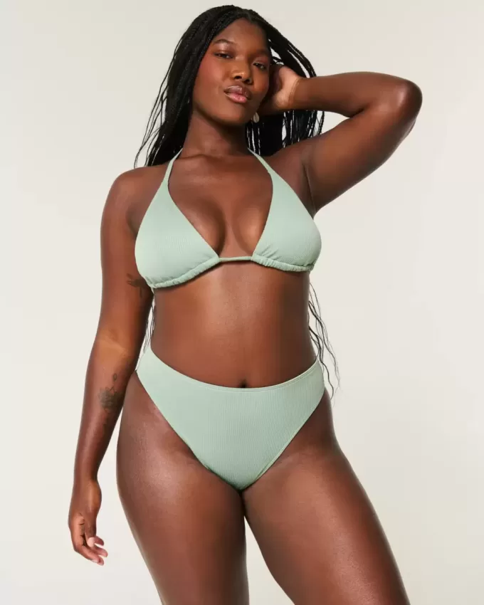 Curvy High-Leg High-Waist Ribbed Cheeky Bikini Bottom Curvy High-Leg High-Waist Ribbed Cheeky Bikini Bottom