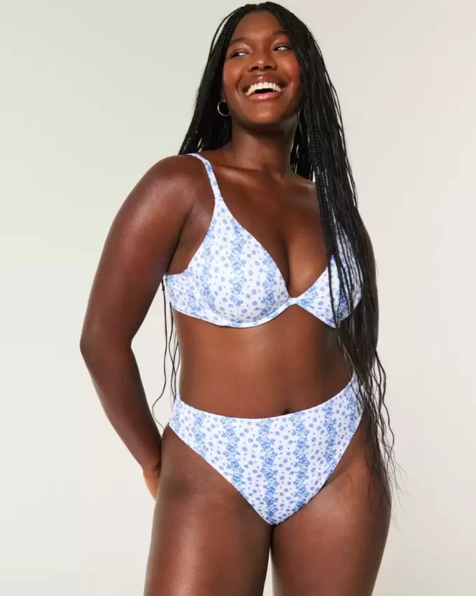Curvy High-Leg High-Waist Ribbed Cheeky Bikini Bottom