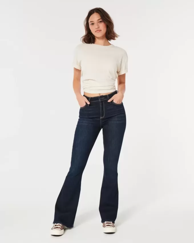 Curvy High-Rise Dark Wash Flare Jeans