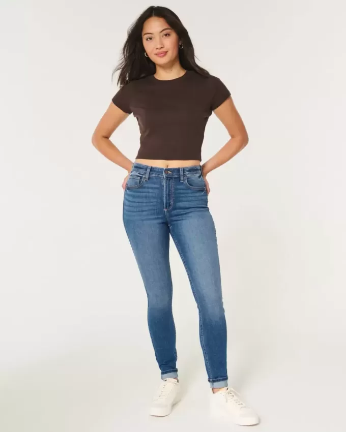 Curvy High-Rise Dark Wash Super Skinny Jeans