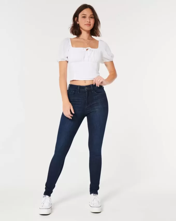 Curvy High-Rise Dark Wash Super Skinny Jeans