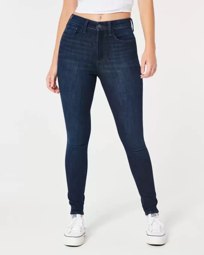 Curvy High-Rise Dark Wash Super Skinny Jeans