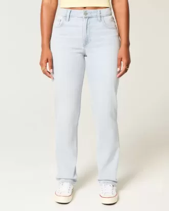 Curvy High-Rise Light Wash Straight Jeans
