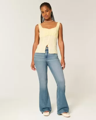 Curvy High-Rise Medium Wash Flare Jeans
