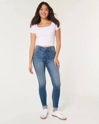 Curvy High-Rise Medium Wash Super Skinny Jeans