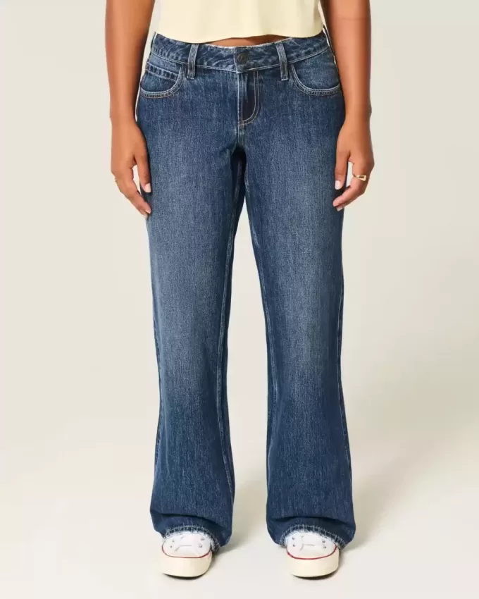 Curvy Low-Rise Dark Wash Baggy Jeans