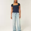 Curvy Low-Rise Light Wash Baggy Jeans