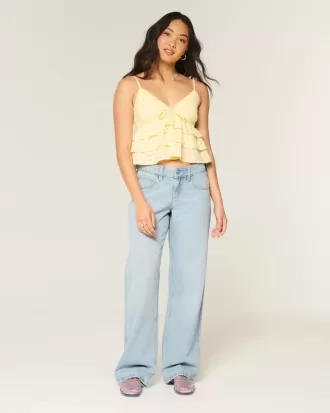 Curvy Low-Rise Light Wash Baggy Jeans