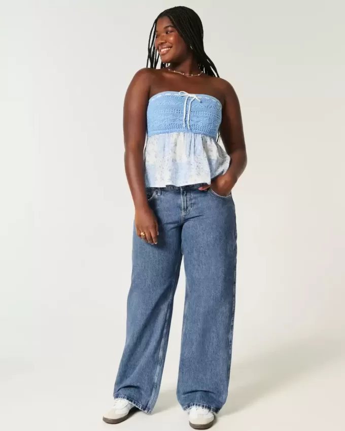 Curvy Low-Rise Medium Wash Baggy Jeans Curvy Low-Rise Medium Wash Baggy Jeans