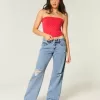 Curvy Low-Rise Ripped Medium Wash Baggy Jeans