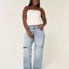 Curvy Low-Rise Ripped Medium Wash Baggy Jeans