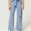 Curvy Low-Rise Ripped Medium Wash Baggy Jeans