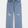 Curvy Low-Rise Ripped Medium Wash Baggy Jeans