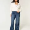 Curvy Mid-Rise Dark Wash Baggy Jeans