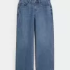 Curvy Mid-Rise Medium Wash Baggy Jeans