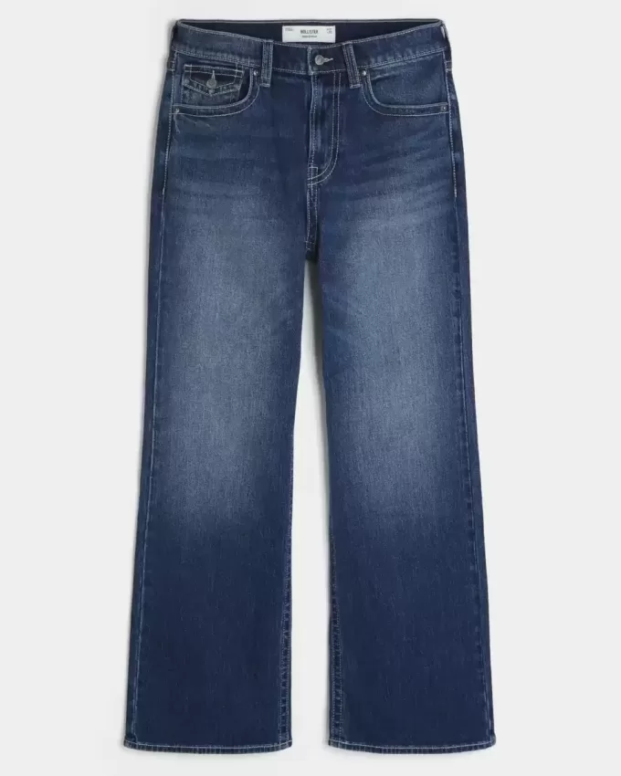 Dark Wash Baggy Bootcut Jeans