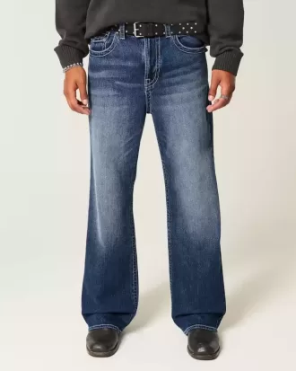Dark Wash Baggy Bootcut Jeans